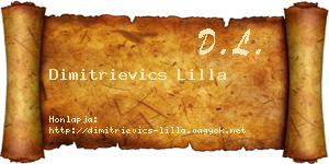 Dimitrievics Lilla névjegykártya
